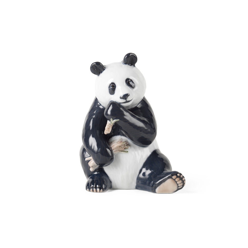 Spisende Panda figur - H18 cm.